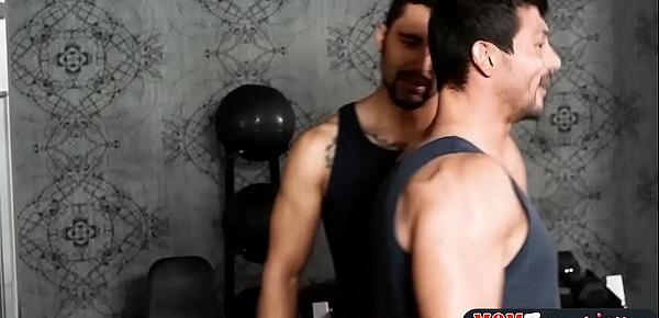  Teen saved from annoying guys and then licked by a gym MILF